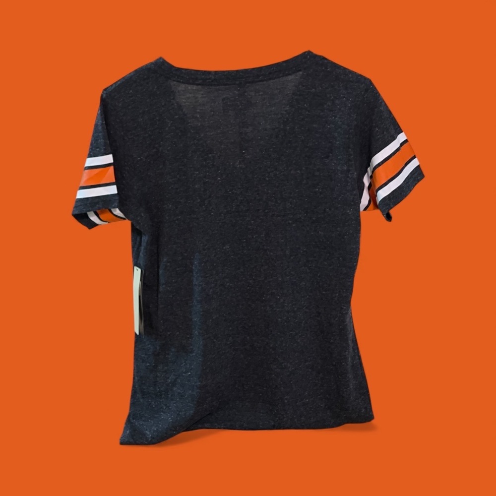 NFL Cincinnati Bengals Women's V Neck T Shirt Sparkle Logo Orange White Size M - Picture 10 of 13